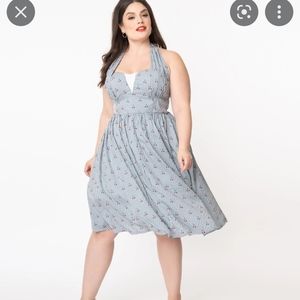 Pin-Up , Halter , Cherry swing dress